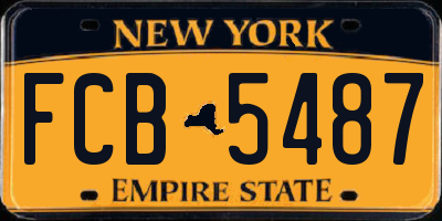 NY license plate FCB5487