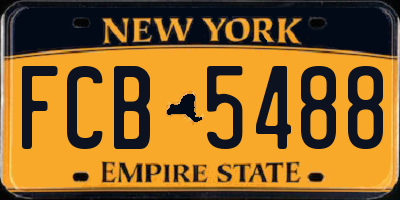 NY license plate FCB5488