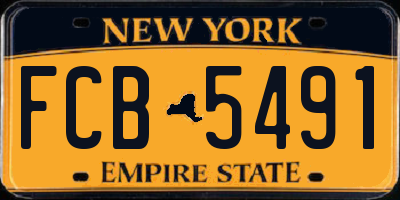 NY license plate FCB5491