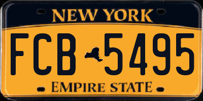 NY license plate FCB5495