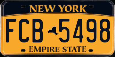 NY license plate FCB5498