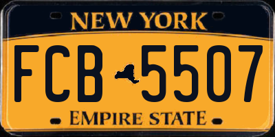 NY license plate FCB5507