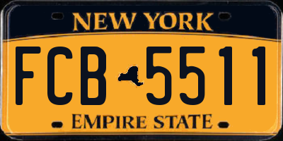 NY license plate FCB5511