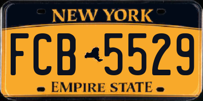 NY license plate FCB5529