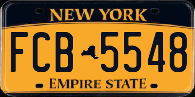 NY license plate FCB5548