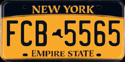 NY license plate FCB5565
