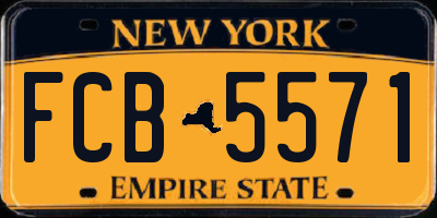 NY license plate FCB5571