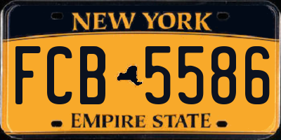 NY license plate FCB5586