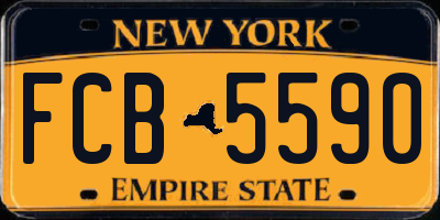 NY license plate FCB5590
