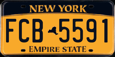 NY license plate FCB5591