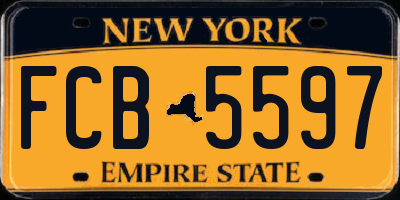 NY license plate FCB5597