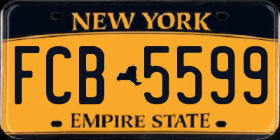 NY license plate FCB5599