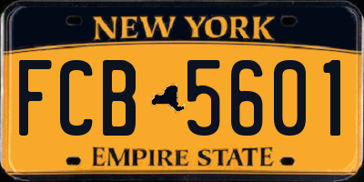 NY license plate FCB5601