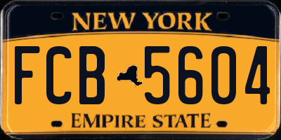 NY license plate FCB5604