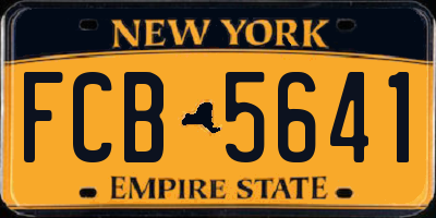 NY license plate FCB5641