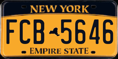 NY license plate FCB5646