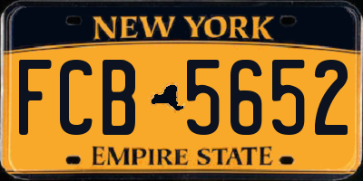 NY license plate FCB5652
