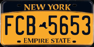NY license plate FCB5653