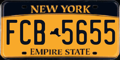 NY license plate FCB5655