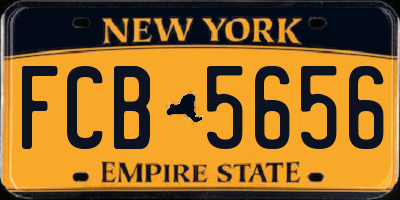 NY license plate FCB5656