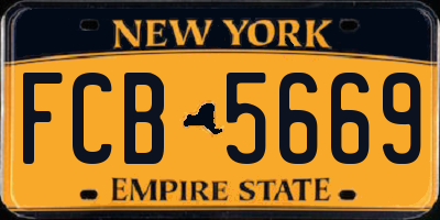 NY license plate FCB5669