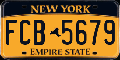NY license plate FCB5679