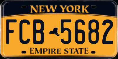 NY license plate FCB5682
