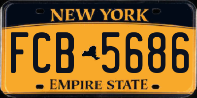 NY license plate FCB5686
