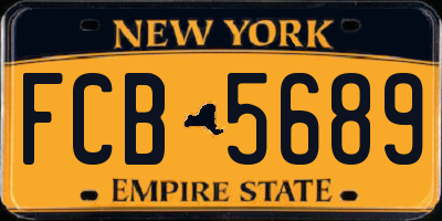 NY license plate FCB5689