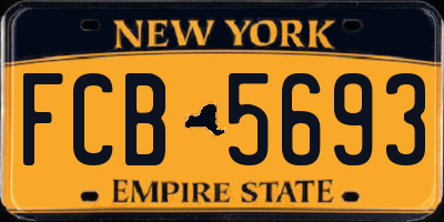 NY license plate FCB5693