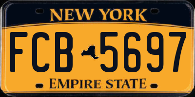 NY license plate FCB5697