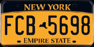 NY license plate FCB5698