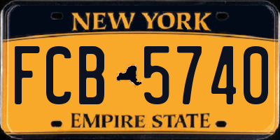 NY license plate FCB5740