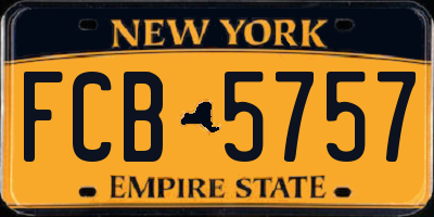 NY license plate FCB5757