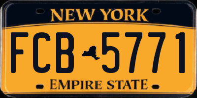 NY license plate FCB5771