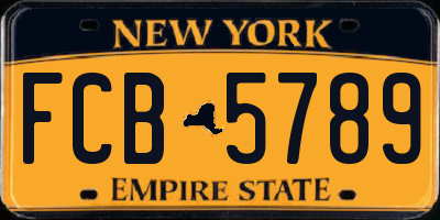NY license plate FCB5789