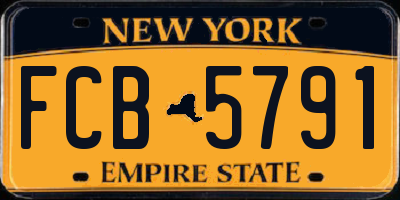 NY license plate FCB5791