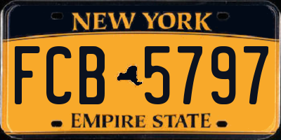 NY license plate FCB5797