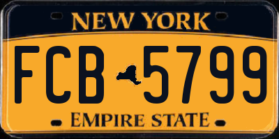 NY license plate FCB5799
