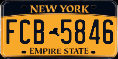 NY license plate FCB5846