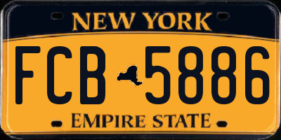 NY license plate FCB5886