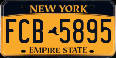 NY license plate FCB5895