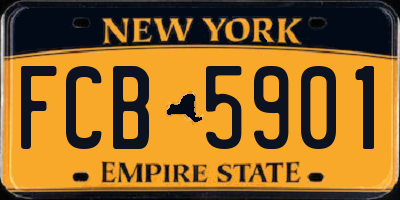NY license plate FCB5901