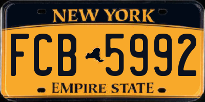 NY license plate FCB5992