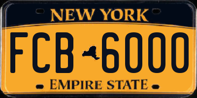 NY license plate FCB6000