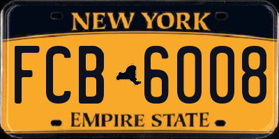 NY license plate FCB6008