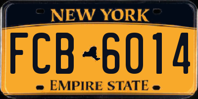 NY license plate FCB6014