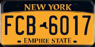 NY license plate FCB6017