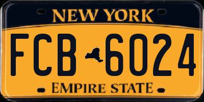 NY license plate FCB6024