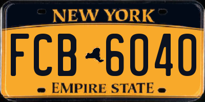 NY license plate FCB6040